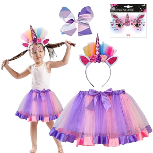 Shengou Einhorn Kostüm Prinzessin Set 4 Stück,Einhornkostüm für kinder,Einhorn Haarreif für Mädchen,Unicorn Cosplay,Unicorn Kostüme Kinder,Tutu rock regenbogen für Geburtstag Party Karneval Shengou Einhorn Kostüm Prinzessin Set 4 Stück,Einhornkostüm für kinder,Einhorn Haarreif für Mädchen,Unicorn Cosplay,Unicorn Kostüme Kinder,Tutu rock regenbogen für Geburtstag Party Karneval von Shengou