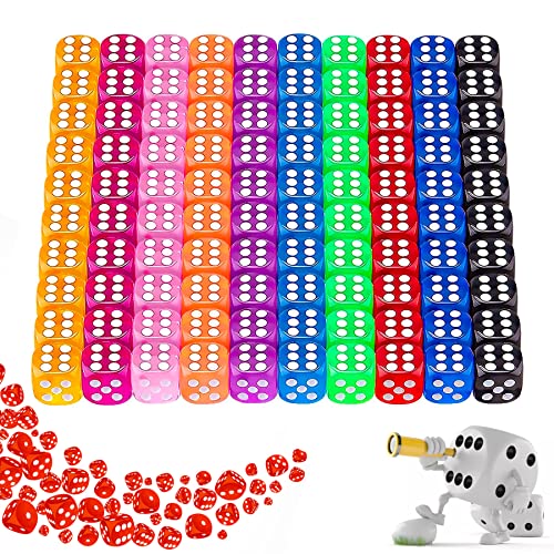 Shengruili 100 Stück Würfel Bunt Set,6 Seitige Würfel Set,Farben Würfel Set,Spielwürfel Bunt,13mm Würfel,Würfelspiele Tischspiele, Mehrfarben Würfel Set. von Shengruili