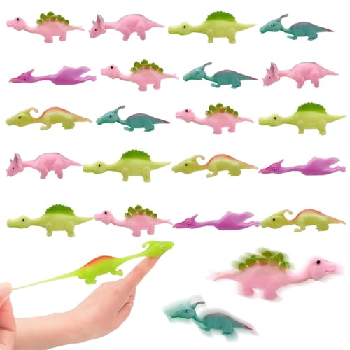 20 Stück Schleuder Dinosaurier Spielzeug,Elastischer Fliegender Finger-Dinosaurier,Slingshot Dinosaur Finger Toys,Dino Pädagogisches Spielzeug,Dinosaurier Party Mitgebsel für Kinder Jungen Mädchen von Shengruili