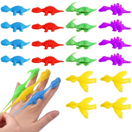 20 Stück Schleuder Dinosaurier Spielzeug,Elastischer Fliegender Finger-Dinosaurier,Slingshot Dinosaur Finger Toys,Dino Pädagogisches Spielzeug,Dinosaurier Party Mitgebsel für Kinder Jungen Mädchen von Shengruili