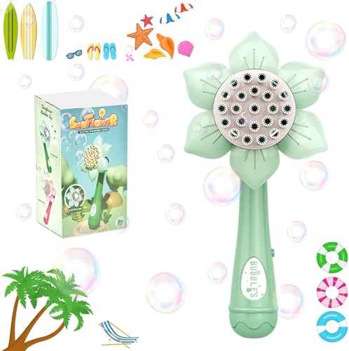 Bubble Machine,Sonnenblume Seifenblasenstab,Kinder Automatic Bubble Gun,Seifenblasenpistole,Elektrische Seifenblasenmaschine,Kid Bubble Machine,für Outdoor,Party,Hochzeit von Shengruili