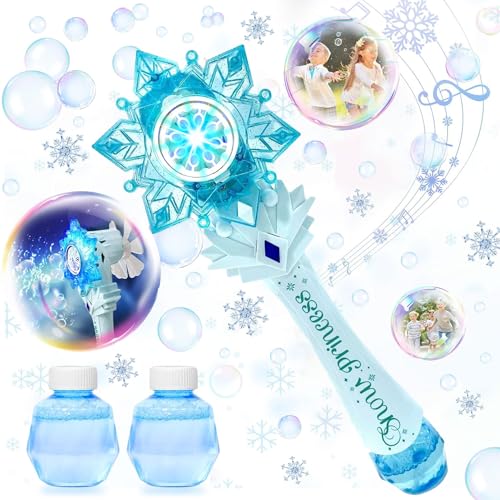 Bubble Machine,Zauberstab Seifenblasenmaschine,mit Musik & Licht,Seifenblasenmaschine für Kinder,Magic Wand Bubble mit Seifenblasen Flüssigkeit,Outdoor Bubble Toys für Partys Geburtstag von Shengruili