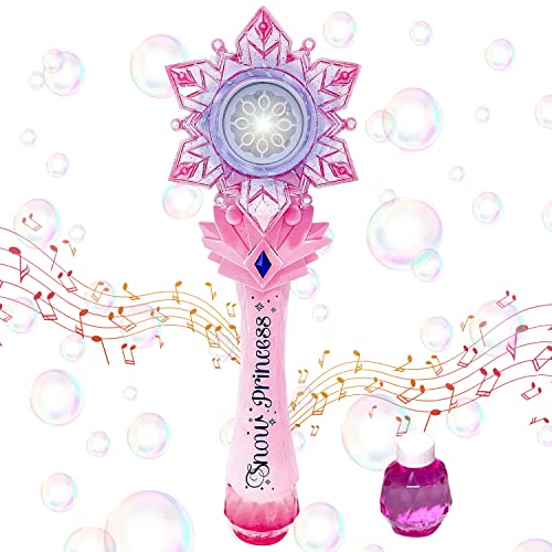 Bubble Machine,Zauberstab Seifenblasenmaschine,mit Musik & Licht,Seifenblasenmaschine für Kinder,Magic Wand Bubble mit Seifenblasen Flüssigkeit,Outdoor Bubble Toys für Partys Geburtstag von Shengruili