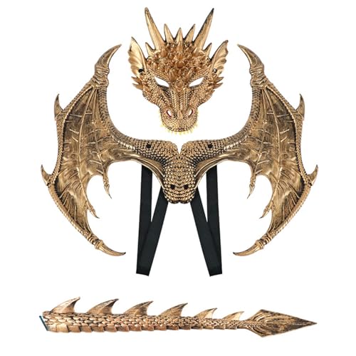 Drachenflügel,Dragon Wings,Halloween Drachen Maske,Drachen Cosplay Kostüm,Drachenmaske Kostüm Maskerade,Halloween Dragon Set,Drachen Kostüm für Kinder Jungen Mädchen Halloween Party Karneval Drachenflügel,Dragon Wings,Halloween Drachen Maske,Drachen Cosplay Kostüm,Drachenmaske Kostüm Maskerade,Halloween Dragon Set,Drachen Kostüm für Kinder Jungen Mädchen Halloween Party Karneval von Shengruili
