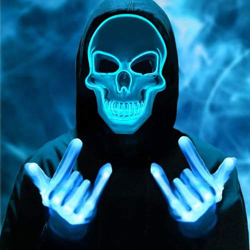 Halloween Maske,Led Skelett Maske,LED Grusel maske im Dunkeln Leuchtend,Party Leucht für Karneval,Gruselige Halloween,für Kostümspiele Cosplays Feste und Partys Halloween Maske,Led Skelett Maske,LED Grusel maske im Dunkeln Leuchtend,Party Leucht für Karneval,Gruselige Halloween,für Kostümspiele Cosplays Feste und Partys von Shengruili