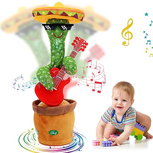 Kaktus Plüschtier,Sprechender Kaktus,Dancing Cactus,Kuscheltier Kaktus,Tanzender Kaktus Plüschtiere,Kinderlieder Singender Kaktus,Aufnehmen Lernen zu Sprechen Plüsch Puppe,Kaktus Plüsch Spielzeug von Shengruili