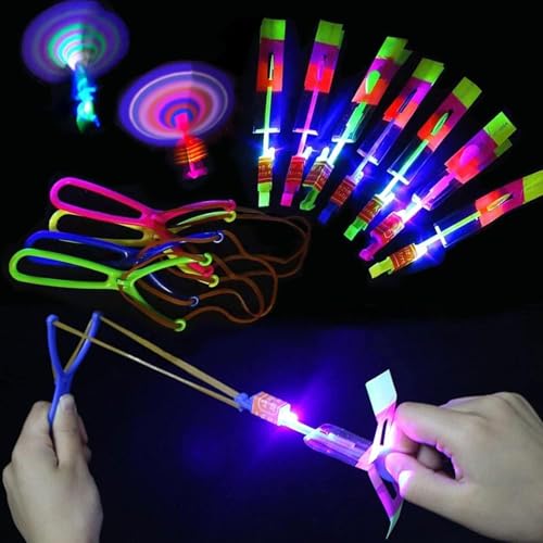 LED Leuchtspielzeug Partyartikel,15PCS Partyartikel Set für Kinder,Hubschrauber Fliegen Spielzeug,Rakete Copters Licht,Schleuderspielzeug,Fliegendes Partyspielzeug,Licht Hubschrauber Fliegen von Shengruili