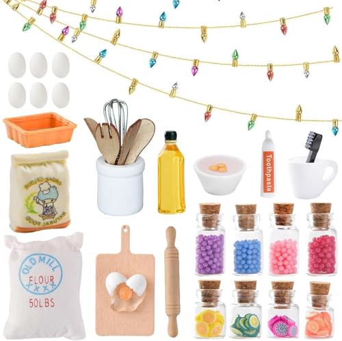 Wichtel Zubehör Weihnachten,32 Stück Miniatur Puppenhaus Zubehör,Wichtel Küche Zubehör,Wichteltür Zubehör,für Wichteltür Deko und 1:12 Puppenhaus,Miniatur Süßigkeitenglas Wichtel Zubehör Weihnachten,32 Stück Miniatur Puppenhaus Zubehör,Wichtel Küche Zubehör,Wichteltür Zubehör,für Wichteltür Deko und 1:12 Puppenhaus,Miniatur Süßigkeitenglas von Shengruili