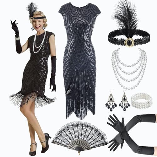 Shengruili 20er Jahre Kostüm Damen,20er Jahre Accessoires,20ER jahre Kleid Accessoires,Charleston Kleid 20ER jahre,Flapper kleid,Karneval Kostüm Damen Shengruili 20er Jahre Kostüm Damen,20er Jahre Accessoires,20ER jahre Kleid Accessoires,Charleston Kleid 20ER jahre,Flapper kleid,Karneval Kostüm Damen von Shengruili