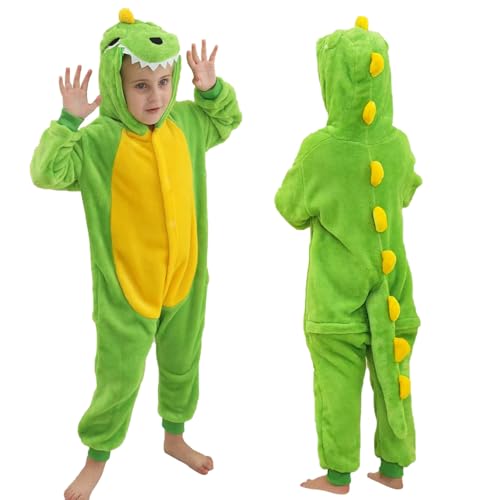 Shengruili Onesie Pyjama Kinder,Schlafanzug Onesie Kinder,Schlafanzug Einteiler Kinder Winter,Sleepwear mit Kapuze,Schlafanzug Kinder Jungen Onesie für Weihnachten Halloween Fasching Karneval Kostüm von Shengruili