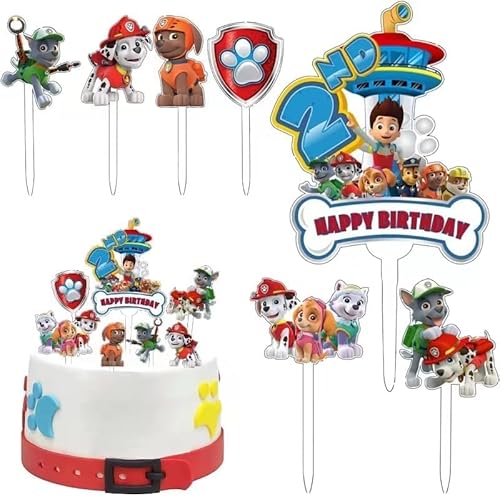 Tortendekoration Cake Topper Set,7 Stück Tortendeko,Happy Birthday Tortenaufsatz,Muffin Deko,Cupcake Topper Deko,Kindergeburtstag Party Geburtstag Deko Tortendeko Geburtstag Mädchen Junge von Shengruili