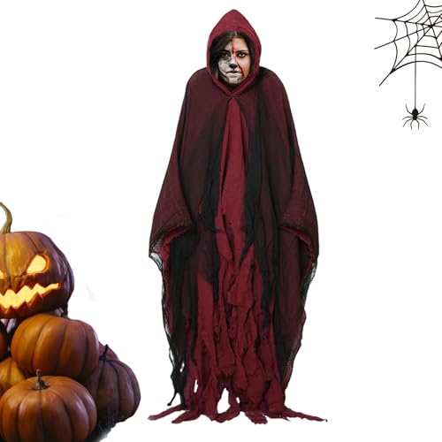 Cosplay Horror Cape, Gruseliger mittelalterlicher Umhang | Erwachsene Männer Cosplay Halloween Mittelalterlicher Umhang,Spukhaus-Dekoration für Horror-Atmosphäre für Maskerade, Bühnenshow von Shenrongtong