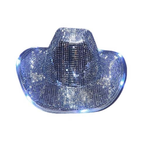 Discoball-Cowboyhut, Disco-Eimerhut, Disco-Cowboyhut, Ball, atemberaubender Glitzer-Hut, Damen-Sonnenhut, blinkender Hut, sieht atemberaubend in der Sonne aus von Shenrongtong