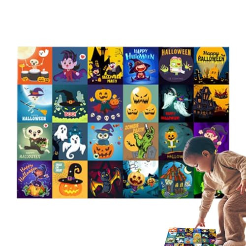 Fröhliches Halloween-Puzzle,Halloween-Puzzle für Kinder - Countdown-Geister-Puzzle | Rätselspiel, Halloween-Adventskalender-Rätsel für den Countdown bis Halloween von Shenrongtong