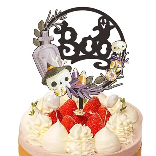 Happy Halloween Cake Topper,Halloween Kuchendekorationen - Kuchen-Dekorationskarte,Kuchen Pick Dekoration Halloween Party Kuchen Dekorationen Kuchen Dekoration Karten für Frauen Männer von Shenrongtong