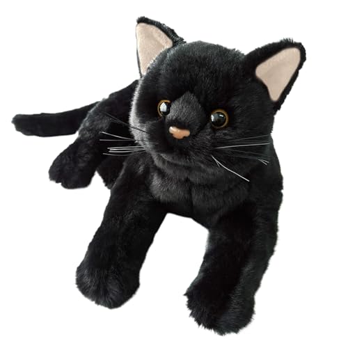 Katzenpuppe-Plüschtier, Süße Simulation Einer Schwarzen Katze, Realistisches, Weiches, Kuscheliges Katzenspielzeug, Stofftier Einer Schwarzen Katze, Plüschkätzchenspielzeug Für Babys, Mädchen von Shenrongtong