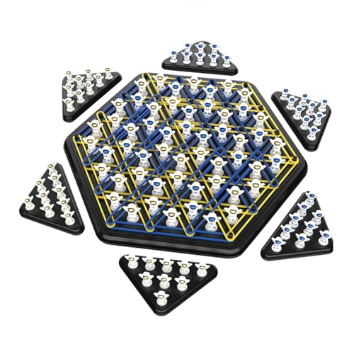 Kettendreieck-Schach, Triggle-Brettspiel, Gummiband-Dreieck-Brettspiel, strategische Schachspiele, Desktop-Puzzlespiel, interaktives Spielzeug für Familienfeiern von Shenrongtong