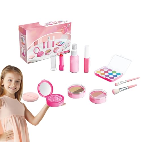 Kinder-Make-up-Set für Mädchen, Rollenspiel-Kosmetik-Set, Spielzeug | Fake-Play-Make-up-Spielzeug für kleine Mädchen,Leichtes Kinder-Kosmetikspielzeug für Zuhause, Kindergarten, von Shenrongtong