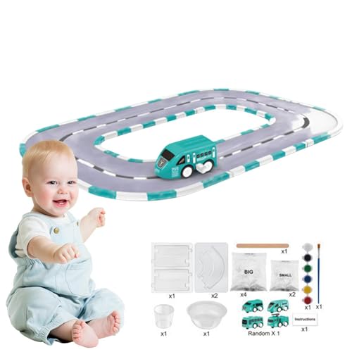 Shenrongtong Kinder-Malbahn-Spielzeug,Malbahn-Spielzeug - Malset Track Play Set | -Schienen-Set, pädagogisches Malspur-Spielzeug-Spielset für Kindertag, Geburtstagsgeschenke von Shenrongtong