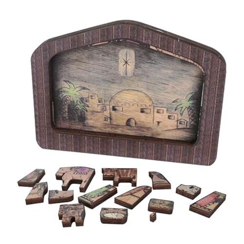 Krippenpuzzle aus Holz, Jesus-Puzzle für Erwachsene - Krippen-Puzzle,Jesus Puzzle Desktop-Dekoration Spielzeug für logisches Denken und Problemlösung von Shenrongtong