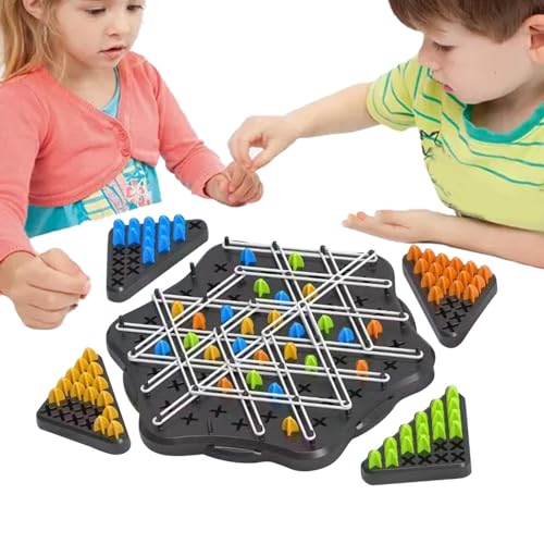 Lustiges Ketten-Dreieck-Spiel, Dreieck-Schach-Brettspiel, interaktives Steckspiel, Tisch-Strategie-Brettspiel für Kinder und Erwachsene, Familienfeier von Shenrongtong