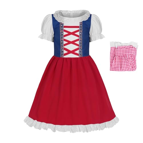 Mädchen Beer Festival Faschingskostüm, Deutsches Beer Festival Kleid für Mädchen, Weiche Mädchen Deutsches Dirndl Kleid Beer Festival Bayerisches Kostüm für Kinder Mädchen von Shenrongtong