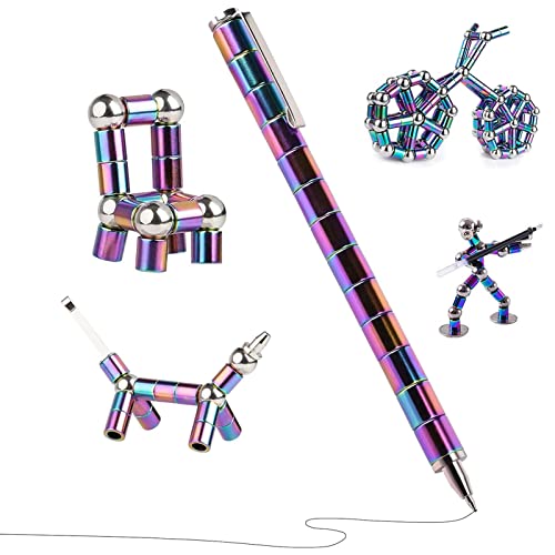 Magnetischer Fidget Spielzeug, Magnetischer Kugelschreiber, kreativer verformbarer Magnetschreibstift, Multifunktions Stressabbau Zappelspielzeug Geschenk für Kinder oder Freunde von Shenrongtong