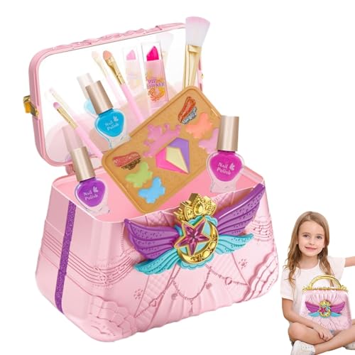 Make-up-Spielzeug für Mädchen, Make-up-Spielzeug für Mädchen - Pretend-Kosmetik-Sets - Spielen Sie Make-up-Spielzeug, Prinzessinnen-Anziehset inklusive Aufbewahrungskoffer für von Shenrongtong