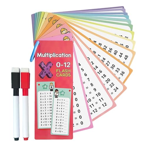 Mathematik-Lernkarten,Mathe-Lernkarten | 15x Multiplikations- und Divisions-Lernkarten - Lernhilfen für die Abteilung „Mathematikgleichungen“ mit trocken abwischbaren Stiften für den von Shenrongtong