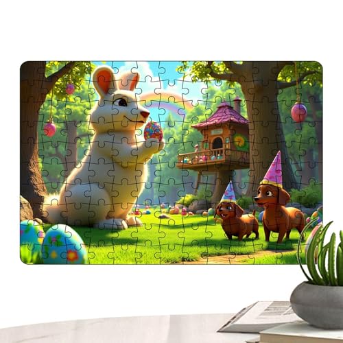 Osterhasen-Puzzle | Niedliches Osterhasen-Puzzle | Wohnkultur, Kaninchenmusterbild, Urlaubsdekoration, Cartoon-Osterbedarf für Erwachsene, Kinder, Teenager von Shenrongtong