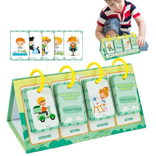 Pädagogische Flash -Karten, kognitive Verhaltenskarten für Kinder | Kid's Action Cognition English Learning Cards,Tragbares Design Desktop -Spielzeug für Kindertag, Geburtstag, von Shenrongtong