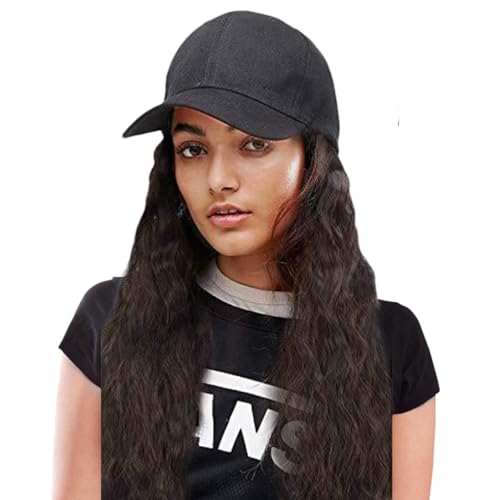 Perückenhüte - Bucket Hat Perücke,Baseball Gefälschte Perücke Lange Zöpfe Kappe Perücke Hut Flechten Haarverlängerungen Für Frauen Braun Hellbraun von Shenrongtong