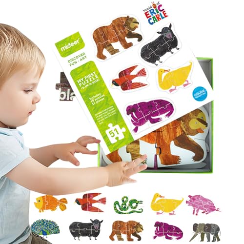 Puzzles für Kleinkinder,Puzzles für Kleinkinder, Papierpuzzlespielzeug für die Wahrnehmung niedlicher Tiere, Lernspielzeug für die frühe Entwicklung, lustiges Lernspielzeug für Jungen, von Shenrongtong