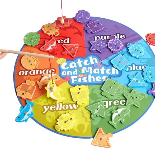 Shenrongtong Angelspiel für Kinder, magnetisches Angelspielzeug,Buchstaben-Lern-Holz-Angelspiel-Sortierpuzzle | Pädagogische Feinmotorik, passendes Spielzeug, Alphabet-Sortierer-Spielzeug für den von Shenrongtong