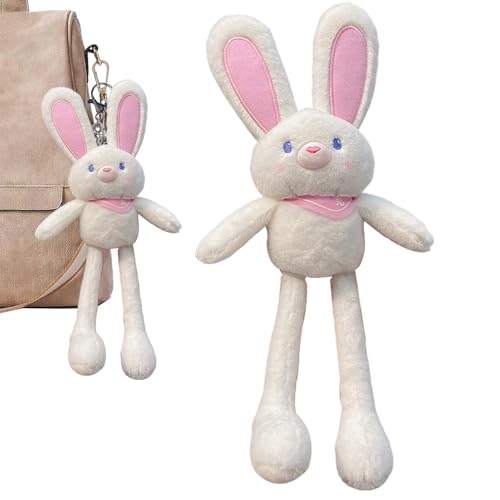 Shenrongtong Bunny Stuffed Animal, ausgestopfte - 11,81 Zoll Pull Up Rabbit Osterhase - Backpack -Charme, Keychain -Anhänger, sensorische Zappelspielzeug für Geburtstage Valentinstag von Shenrongtong