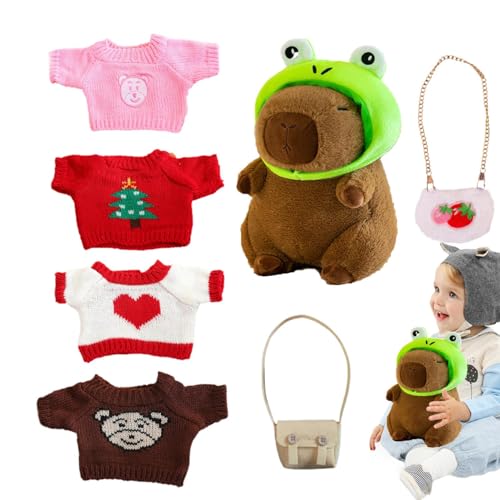 Shenrongtong Capybara Plüschtier mit Kleidung,Gefülltes Capybara mit Kleidung | Capybara-Plüschtiere umarmen Sich,Niedliche Plüschtiere verkleiden Sich als Capybara-Stofftierpuppe für Kinder und Shenrongtong Capybara Plüschtier mit Kleidung,Gefülltes Capybara mit Kleidung | Capybara-Plüschtiere umarmen Sich,Niedliche Plüschtiere verkleiden Sich als Capybara-Stofftierpuppe für Kinder und von Shenrongtong