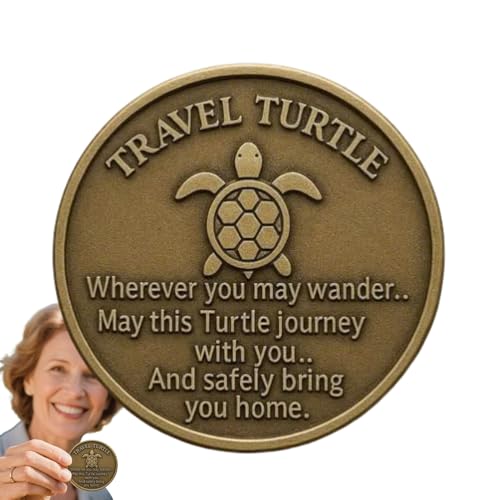 Shenrongtong Glücksmünze - Reise Taschen Schildkröten Münze,Beidseitig Graviertes Segen Gedicht Metall Andenken Für Abschlussfeiern Jubiläen Reisende Shenrongtong Glücksmünze - Reise Taschen Schildkröten Münze,Beidseitig Graviertes Segen Gedicht Metall Andenken Für Abschlussfeiern Jubiläen Reisende von Shenrongtong