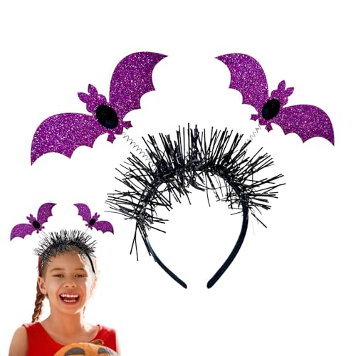 Shenrongtong Halloween Fledermaus Stirnband,Halloween Stirnband für Mädchen - Gothic Fledermaus Kinder Kopfbedeckung,Leichtes Kinder-Stirnband, stilvolle Party-Kopfbedeckung für Maskerade, Cosplay von Shenrongtong