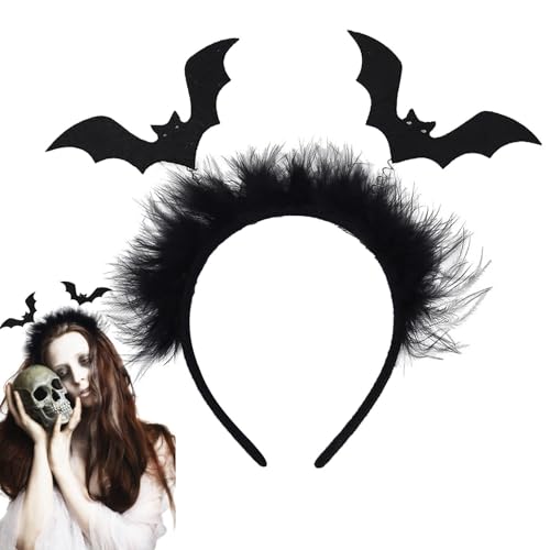 Shenrongtong Halloween Stirnband,Fledermaus Stirnband | Halloween Fledermaus Haarreif - Partygeschenk, gruseliges Kostümzubehör, Halloween-Haarreifen, schwarze Fledermaus, Halloween-Haarschmuck für von Shenrongtong