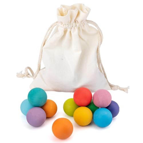 Shenrongtong Holzregenbogenball, 12 Teile Farbmix Kugeln, Farben Zählen Zuordnen Pädagogisches Baby Greifspielzeug Für Kleinkinder Mädchen Shenrongtong Holzregenbogenball, 12 Teile Farbmix Kugeln, Farben Zählen Zuordnen Pädagogisches Baby Greifspielzeug Für Kleinkinder Mädchen von Shenrongtong