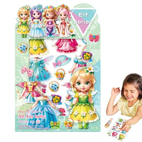 Shenrongtong Magnetische Papierpuppen, magnetische Anziehpuppen - Rollenspiel-Magnet PrincessOutfit | Kreative modische Kleidung, Papierpuppe zum Geburtstag, Weihnachten von Shenrongtong