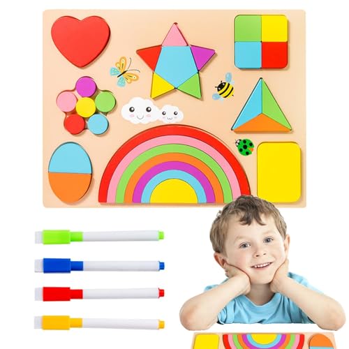 Shenrongtong Passende Formpuzzles, Holzpuzzles für Kinder,Pädagogische -Holzpuzzles | Frühes Lernen, Holzpuzzles, passendes Spielzeug für Kinder, und Mädchen von Shenrongtong