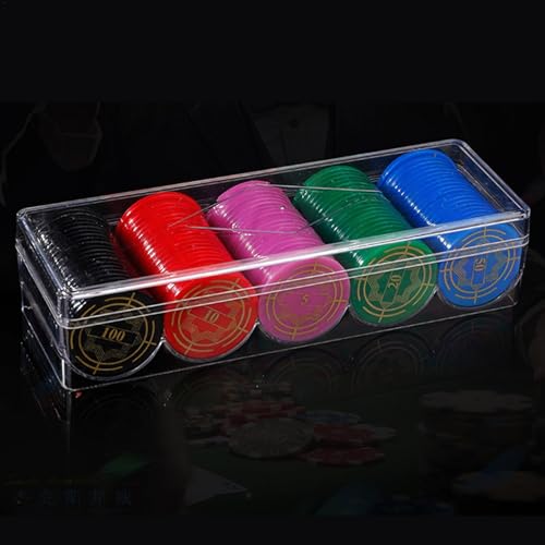 Shenrongtong Pokerchiphalter, Chiptablett - 5-Gitter-Pokerchip-Display | Klare Acryl-Chip-Tabletts für Chips in Standardgröße, Ton-Chips. Insgesamt 10 Tabletts, Jede fasst 100 Chips von Shenrongtong