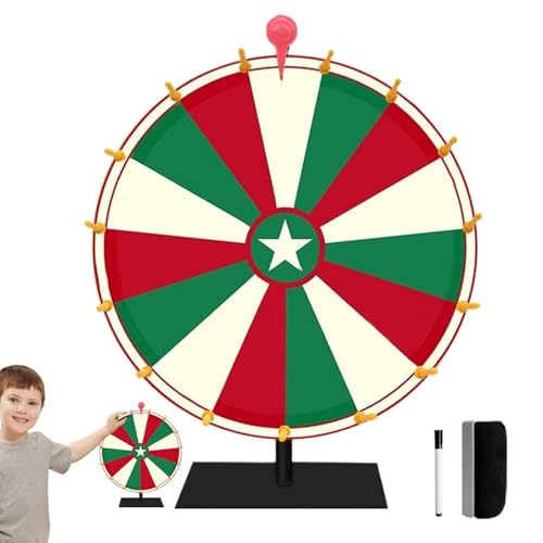 Shenrongtong Preisrad, Spinnerrad | Buntes Rouletterad für Preise | Tisch-Roulette-Spinner des Glücks, Spin The with Erase, 10/15 Slots-Spiel-Spinner-Rad von Shenrongtong