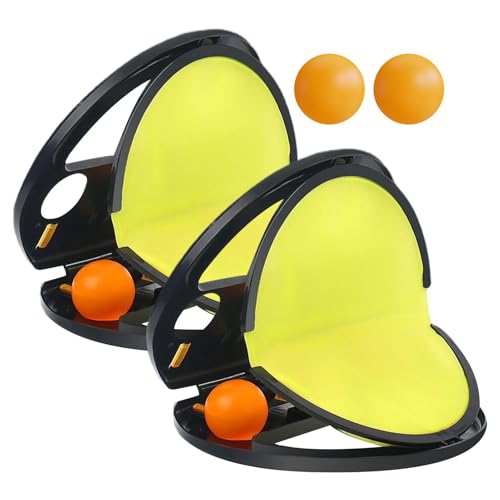 Shenrongtong Racket Pocket Catch Game, Kinder werfen Catch Ball Toy mit Launcher, Ballwerfen und Fangset, Pass Catch Ball Game für Outdoor Yard Games Beach Pool Toys von Shenrongtong