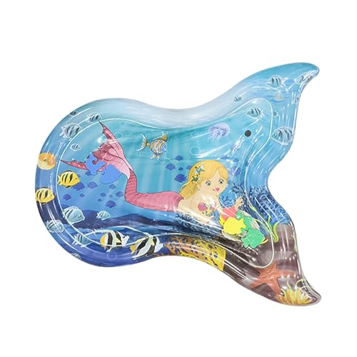 Shenrongtong Wassermatte für Babys, aufblasbare Wasserspielmatte | Interaktive aufblasbare Wasserpolstermatte - Activity Play Center Fishtail Shape Pad für die frühe Entwicklung im Innenbereich im von Shenrongtong