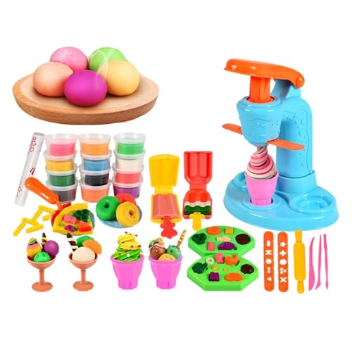 Spielteig-Kits - Fun Play Dough Küchenkreationen | Nudelmaschine Eiscreme Party Play Food Set für Kinder Kinder Pretend Play Dough Toys von Shenrongtong