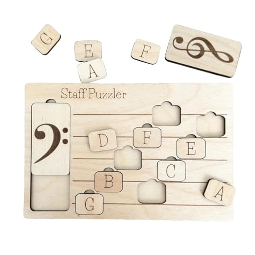 Staff Puzzler, Musikpuzzle, 2024 Neues Holzpuzzle-Lernspielzeug, Notenschrift-Rätsel, Klavier-Lernspielzeug-Puzzlespiele-Set von Shenrongtong