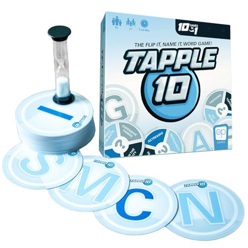 Tapple 10-Spiel, rasantes Familienbrettspiel, lustiges Tischkartenspiel mit 10 verschiedenen Spielen in 1, Wortbrettspiel für Partys, ab 8 Jahren von Shenrongtong