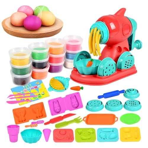 Ton-Set Spielen,Fun Play Dough Küchenkreationen - Nudel-Spielset, Eiscreme-Knete-Set, und Mädchenteig, Geburtstagsgeschenk für Weihnachten, Geburtstag von Shenrongtong